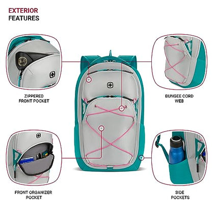 SwissGear 8175 Laptop Backpack, Teal/Light Grey Heather, 18 Inches - color: Teal/Light Grey Heather