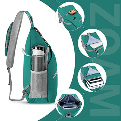 ZOMAKE Sling Bag,Small Crossbody Sling Backpack,Water Resistant Shoulder Daypack for Travel,Anti Thief Chest Bag for Hiking(Army Green(New)) - color: Army Green(new)