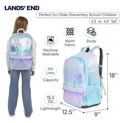 Lands' End Unisex Kids Large ClassMate Lightweight Durable Elementary School Backpack, Pastel Lilac - color: Pastel Lilac