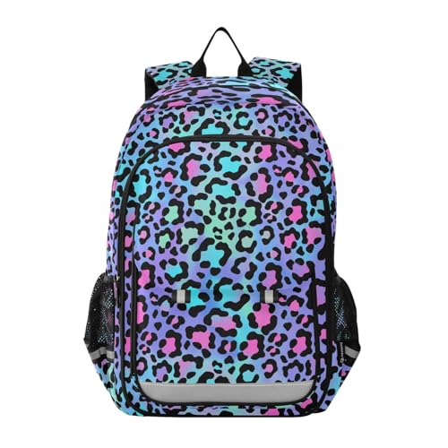 ALAZA Leopard Print Cheetah Purple Laptop Backpack Purse for Women Men Travel Bag Casual Daypack with Compartment & Multiple Pockets - color: Leopard