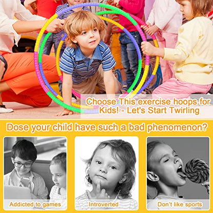 Vinsot Toy Hoop Detachable Plastic Hoops Exercise Equipment Toy Adjustable Rings for Sports Party Game Dance Pet Training - color: Vinsot