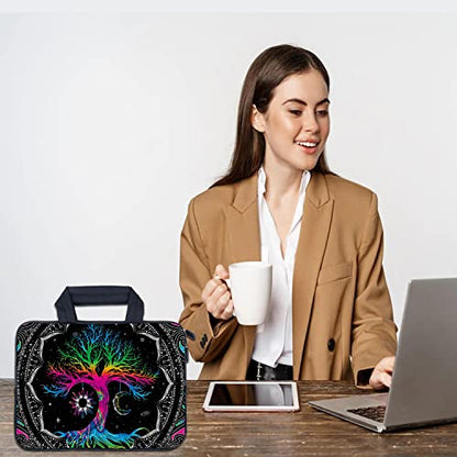 AMARY14 15 15.4 15.6 inch Laptop Handle Bag Computer Protect Case Pouch Holder Notebook Sleeve Neoprene Cover (Colorful tree) - color: Colorful Tree