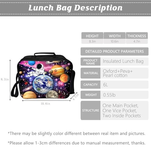 Kids Backpack School Bookbag 16inch Schoolbag With Lunch Box Bag And Pencil Case Set For Boys Girls - color: Space