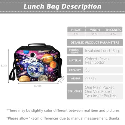 Kids Backpack School Bookbag 16inch Schoolbag With Lunch Box Bag And Pencil Case Set For Boys Girls - color: Space