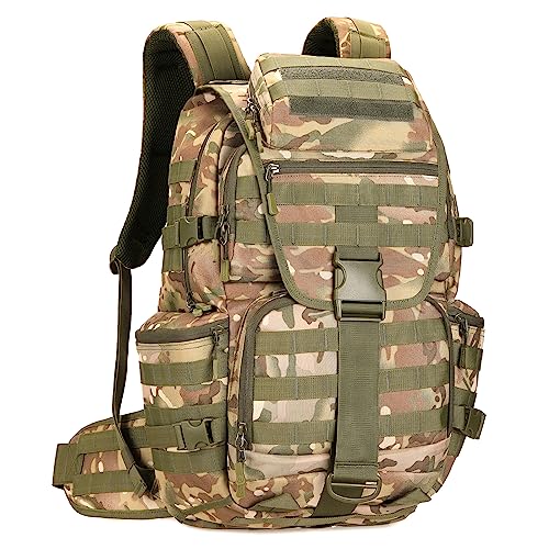 50L Military Tactical Backpack 3 Day Assault Pack Molle Daypack Hiking Backpack for Men and Women - color: Tie-dye