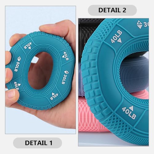 MAGICLULU Hand Grip Strengthener Ring Set with Tire Texture, Silicone Forearm and Finger Workout Trainer, 3 Resistance Levels (30-40-50lb) for Fitness, Stress Relief, and Wrist Exercise