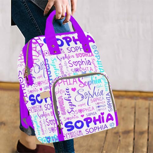 MyPupSocks Custom Diaper Bag for Mom, Customized Diaper Backpack Personalized Mummy Nursing Baby Bags Fashion Shoulders Bag Casual Daypack Travel Bag for Mom Girls Mother's Day - color: Color 19