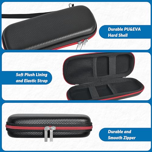 Wolfteeth Portable Pen Battery Case Storage Smell Proof Container Hard Shell EVA Cord Organizer Electronics Organizer Travel Case Pouch (Empty Only) Black