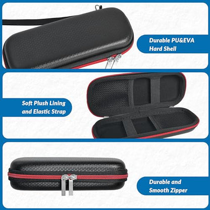 Wolfteeth Portable Pen Battery Case Storage Smell Proof Container Hard Shell EVA Cord Organizer Electronics Organizer Travel Case Pouch (Empty Only) Black
