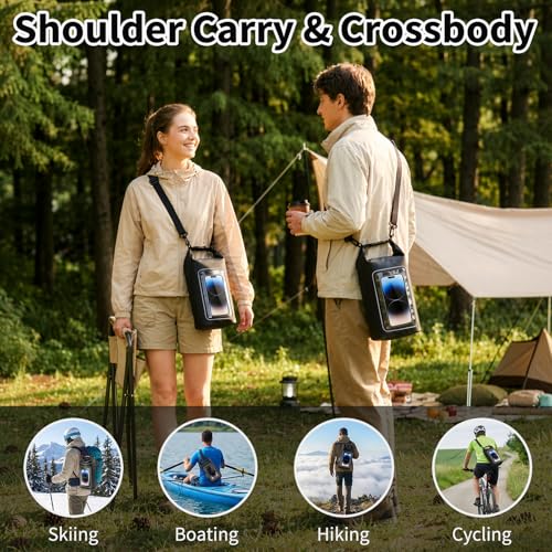 Waterproof Dry Bag, 2L Roll Top Waterproof Pool Bag IPX8 with Crossbody Strap, Phone Pouch Water Protector for Cruise Camp Swim Beach Fish Travel Essentials, Boat & Kayak Accessories (Black) - color: Black dry bag 2L