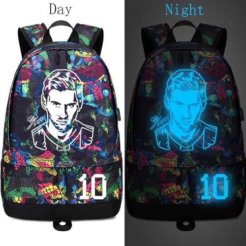 Soccer Player 10 Luminous Ball Storage Backpack Sports Equipment Depositary Multifunctional Bag For Men Women - color: Red - 2