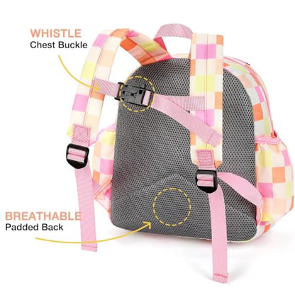 STEAMEDBUN Toddler Backpack Boys Girls 2-4, Preschool Daycare Backpack -12inch - color: Pink Checkerboard, size: Mini-12"H(not fit folder)