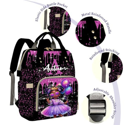 Custom Diaper Bag with Name,Personalized Diaper Bag Backpack &Insulated Water Bottle Mother Gift,Custom Monogram Baby Travel Bag Nursing Diaper Mommy Backpack with Adjustable Shoulder Straps Nappy Bag - color: Design 16