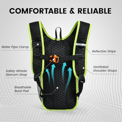 Nepest Kids Hydration Backpack, Mini Water Backpack with 1.5L Water Bladder for Hiking Cycling Running - color: Black