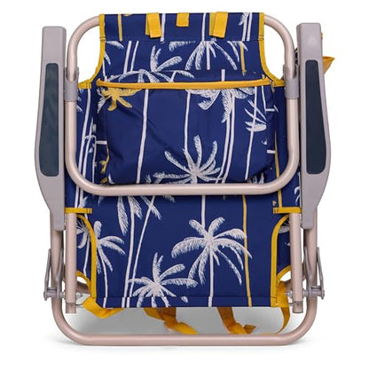 Banana Boat Backpack Beach Chair Lightweight and Portable 5-Position with Lay Flat Outdoor Heavy Duty Tanning Chair, Contrast Palm (2 PK) - color: Contrast Palm (2 Pk)