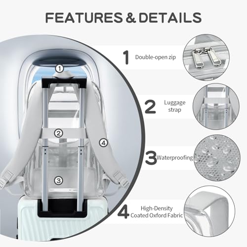 Cusangel XL TPU Clear Backpack Heavy Duty for Stadiums,18in School Bookbag Teens 15+ boys Girls and Adults Multi-Pocket Design & Reinforced Stitching(Grey-18inch) - color: Grey-18inch