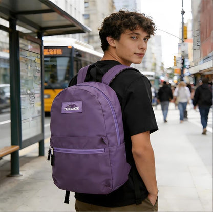 Lightweight Travel Backpack, Casual Daypack, Durable Commuter Bag, Adjustable Shoulder Straps, for Work, Hiking(Purple)