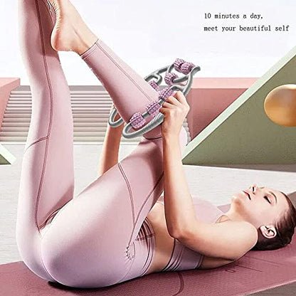 TOMOO 4 Wheels Muscle Roller Massager Circular Leg Clamps-360 ° Muscle Roller for Leg Neck Hand Arm Muscle Relax Massager Indoor Sports Yoga Bodybuilding Equipment (9 Wheel)