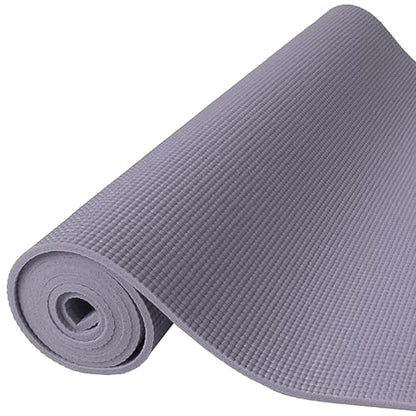 Fitvids All Purpose 1/4-Inch High Density Anti-Tear Exercise Yoga Mat with Carrying Strap, Multiple Colors - color: Gray