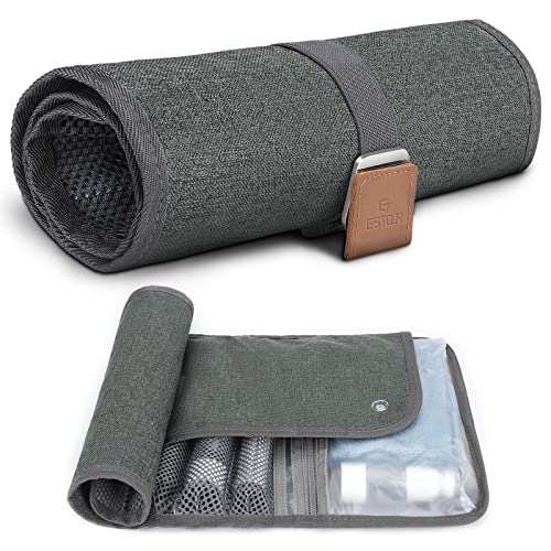 Toiletry Bag for Men, Travel Essentials Travel Toiletry Bag, Water-Resistant Compact Bathroom Roll Organizer for Hygiene, Shaving kit, Gifts for men (5.Mystery Gray(Polyster)) - color: 5.Mystery Gray(Polyster)
