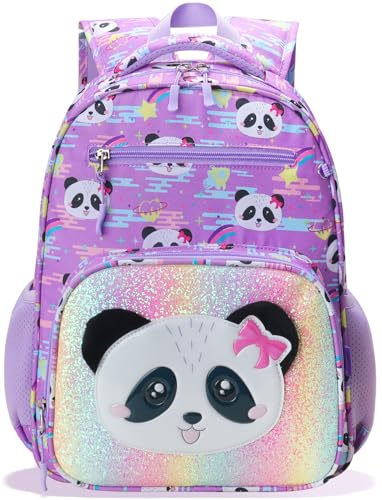 RHCPFOVR Kids Backpack for Girls - Girls Backpack 3-8 Ages Panda for Kids 15 Inch School Bookbag for Kindergarten Elementary School Bookbag for Girl 1st 2nd Grade - style: Panda
