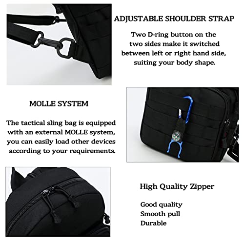 Mini Tactical Backpack, 6L Small Sling Backpacks Shoulder Bag For Running Travel Daypack with Carabiner For Men Women - color: Tan