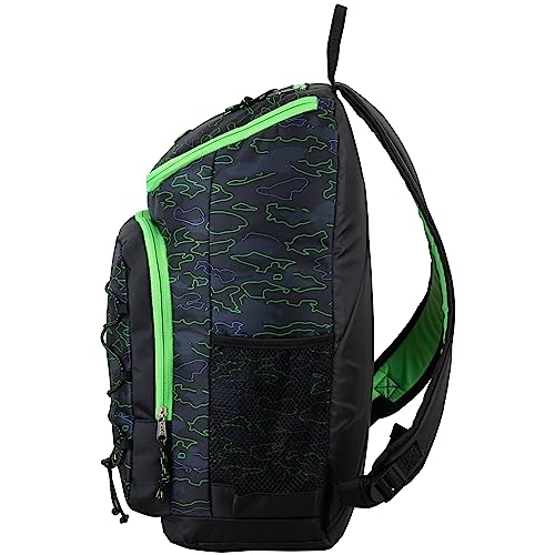 FUEL Wide Mouth Sports Luggage Backpack with Front Bungee and Inner Tech Pocket, Green Outline Camo - color: Green Outline Camo