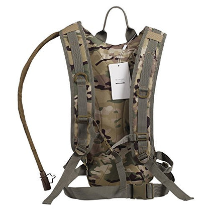 Hydration Backpack with 3L Water Bladder for Hiking and Climbing - color: CP Camo