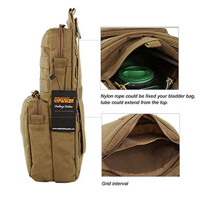 EXCELLENT ELITE SPANKER Tactical MOLLE Hydration Pack for 3L Hydration Water Bladder Molle Vest Accessory - color: Coyote Brown