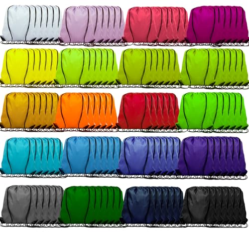Drawstring Backpack Bags Sports Sackpack Bulk Cinch Gym Bag For Women Men Outdoor Sports Backpack Multicolor(120Pcs,20 Colors) - color: Multicolor
