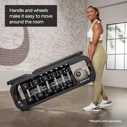 Centr Workout Bench Press, Fusion Bench - Multi-Purpose Adjustable Weight Bench with Storage Rack for Dumbbells, Bands, & Recovery Tools - Incline & Sit Up Bench for Home Gym Exercise