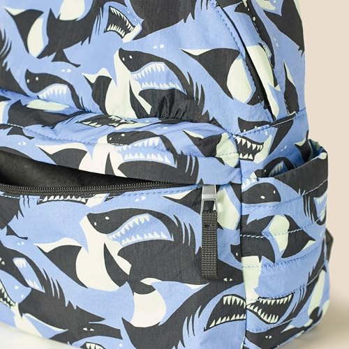 Amazon Essentials Unisex Kids' Backpack for Boys and Girls, Light Blue Shark Waves, One Size - color: Light Blue Shark Waves