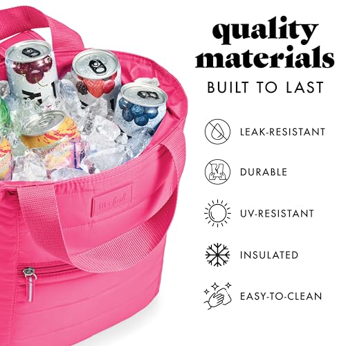 Fit & Fresh Mari Insulated Soft Backpack Cooler Tote, 12-Can Capacity - color: Hot Pink