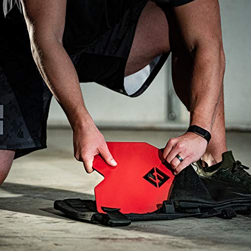 F&F STEEL Adjustable Weighted Vest & Plates - Strength, Edurance, Running, Hiking, Rucking, Fitness WODs - color: Red Plates - 5.75lb