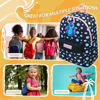 Disney Stitch Backpack for Girls Teens School Bag Kids Book Bag School Supplies Gifts (Black) - color: Black