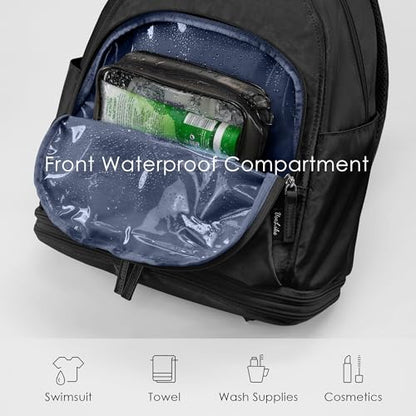 Uselike Gym Backpack for Women Men, Lightweight Gym Bag with Shoe Compartment, Waterproof Workout Backpack with Wet Pocket - color: Black