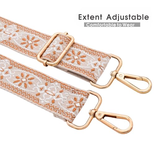Replacement Purse Strap Shoulder Strap Adjustable Crossbody Strap for Women Crossbody Wide Shoulder Bag - color: Camel Star-gold Metal