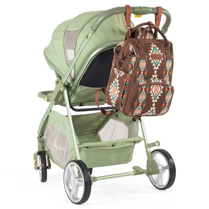 Montana West Wrangler Diaper Bag Backpack Aztec Callie Bag Travel Backpack Purses Western Multi-Function Baby Bags for Mom - color: 3pcs Coffee