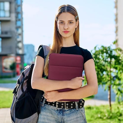 RAINYEAR 13 Inch Laptop Sleeve Compatible with 13.3" MacBook Air/Pro M1 M2 M3 M4 M5 A3449 A3240 A3113 A2681 A2338 Case Cover Bag with Front Pocket Accessories Pouch (Red) - color: Red, size: 13"