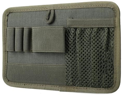 Tactical Bag Insert Panel Organizer - Hook and Loop Modular Utility Admin Panel for Backpack, Vest, Pack | EDC Organizer with Elastic Webbing & Mesh Pocket - color: Green