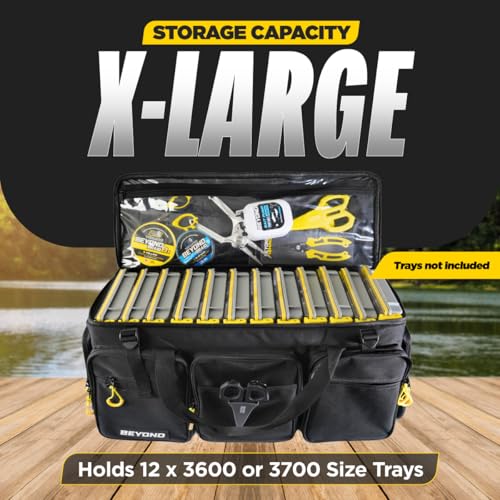 Beyond Fishing Hauler Tackle Bags - Water Resistant With Hard Molded Bottom - Perfect for Fresh Water & Salt Water Fishing Tackle Storage - Holds Tackle Boxes and Fishing Gear - size: c - Extra Large