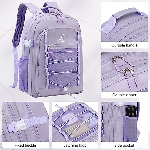 Lanola Travel Backpack Durable Middle Schoolbag Travel Bag for Men & Women Lightweight College Student Backpack - Gray Blue - color: Grey Blue