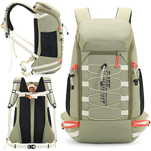 Bseash 40L Waterproof Hiking Camping Backpack with Rain Cover, Outdoor Sport Travel Daypack Rucksack for Skiing Cycling (Pea Green) - color: Pea Green