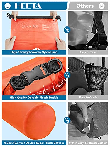 HEETA Dry Bag Waterproof Backpack with Phone Case 5L/10L/20L/30L/40L - color: Orange, size: 30L
