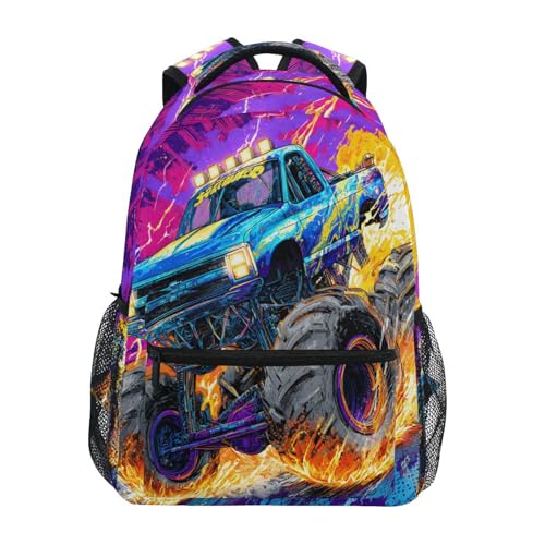 susiyo Monster Truck School Backpack Bookbag Lightweight College Back Pack Travel Camping Casual Daypack for Teens Girls Boys Women Men - color: Monster Truck
