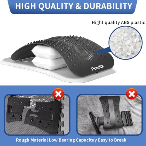 Back Stretcher for Lower Back Pain Relief, Upgraded Lumbar Back Cracker Back Popper with Adjustable Air Cushion, Magnetic & Pad, Lower Back Massager for Herniated Disc Relief, Spine Decompression