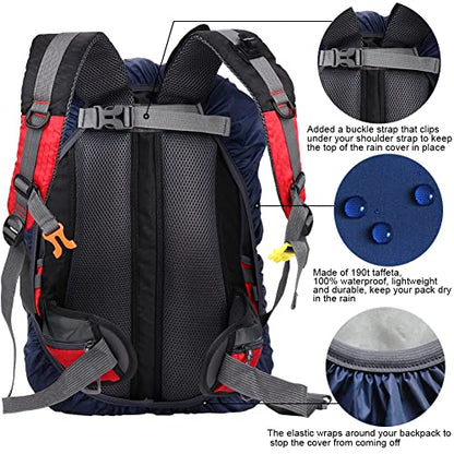 Waterproof Backpack Rain Cover with Anti Slip Buckle Strap for Camping, Hiking, Traveling, Hunting, Biking, 15-80L - color: Midnight Blue, size: 40L - 50L