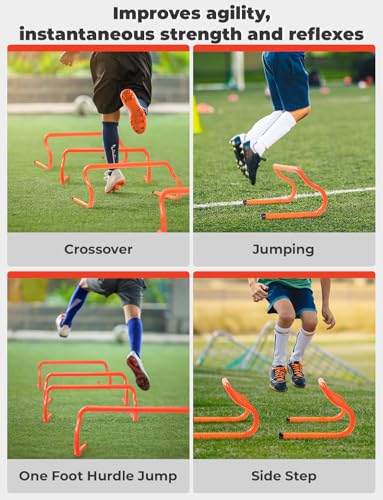 GHB Agility Hurdles 8" Speed Agility Training Hurdles, Detachable Sturdy Hurdles Training Equipment Set with Carry Bag for Kids,Athletes,Soccer,Basketball - size: 17 Pack