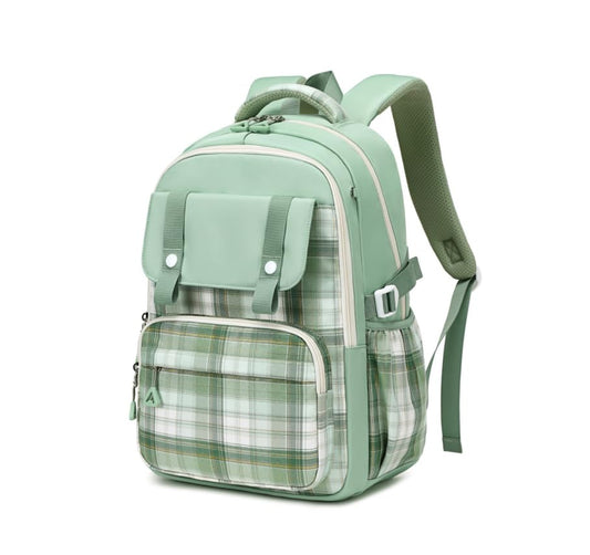MUSEVOS Girls Backpack, Elementary Middle School Backpack, Large Capacity Kids Bookbag - color: Green/Gold Thread