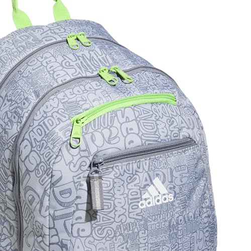 adidas Excelerator School Backpack, 33L - color: Adi Font Madness Stone Grey/Lucid Lime Green, size: OSFA